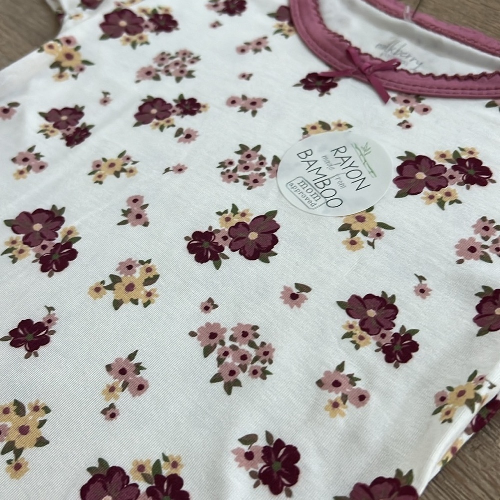 Milkberry Bamboo Toddler Girl Floral Summer Pajama Set 3T shorts T shirt - Picture 3 of 7